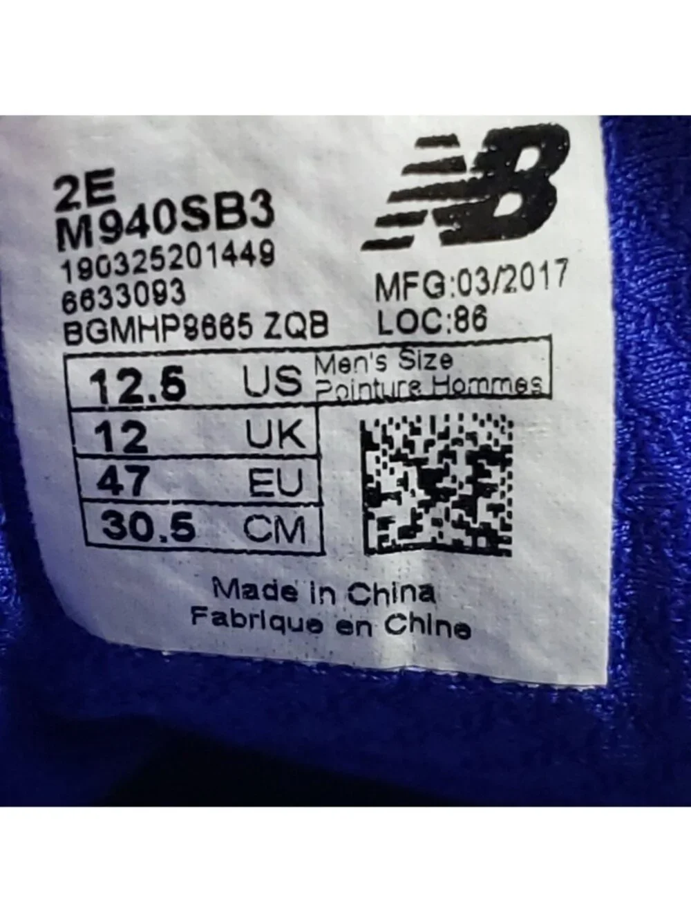 New Balance 940v3 Mens Size 12.5 2E Wide Running Shoes Gray/Blue